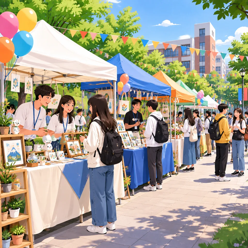 校园创业市集热闹景象