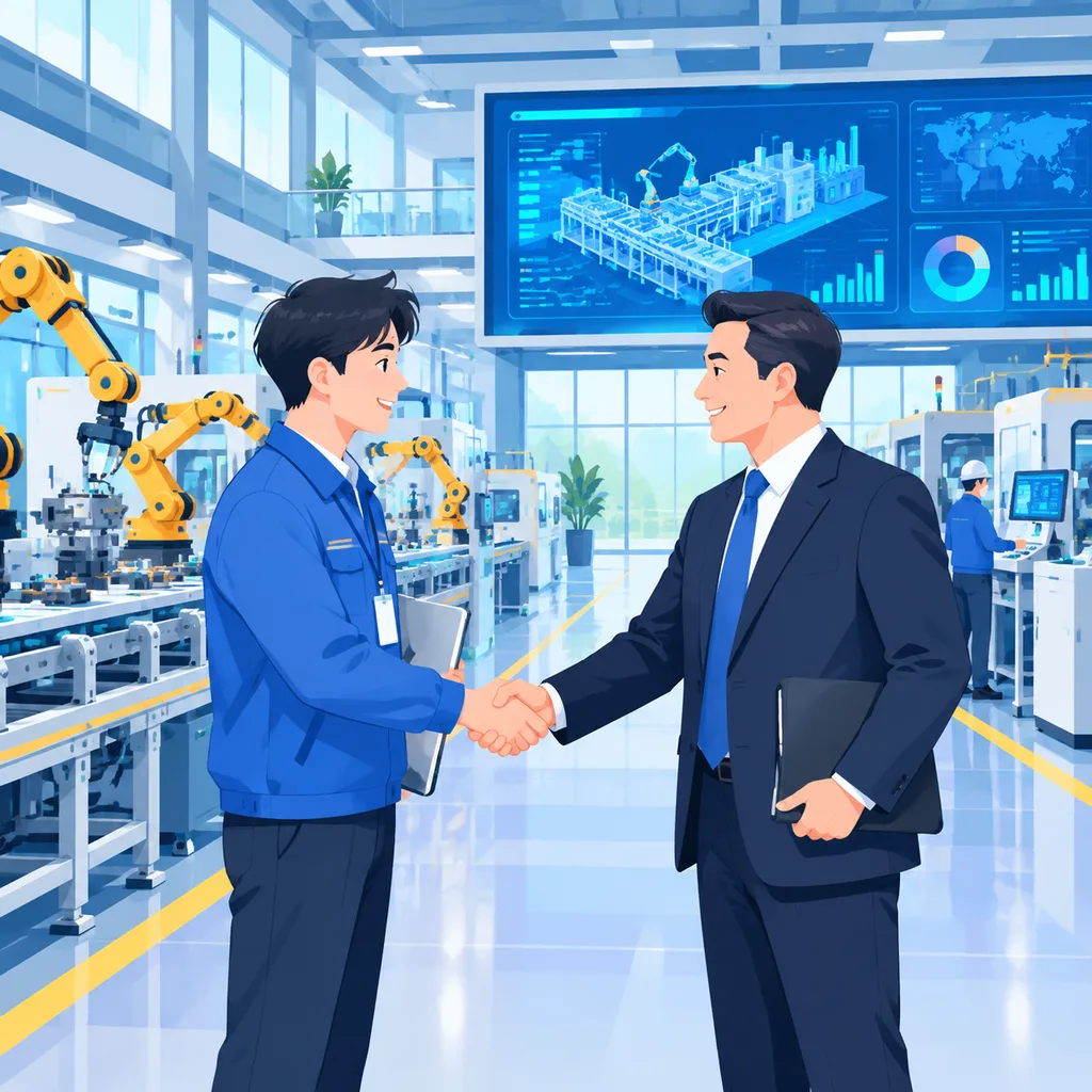 产业命题赛道：校企代表在智能工厂交流